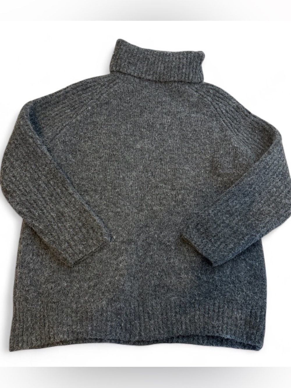 Zara Cozy Grey Turtleneck Sweater size S oversized
